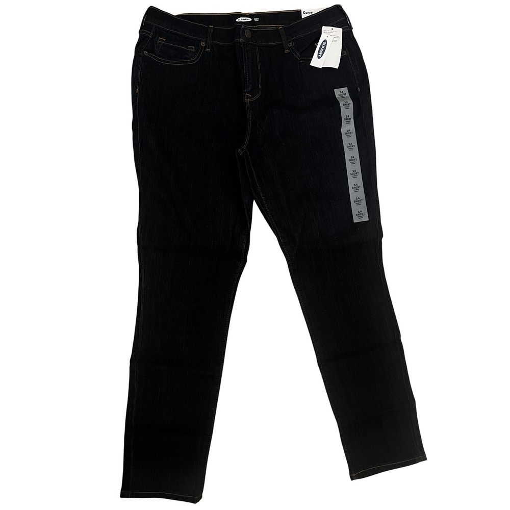 Old Navy NWT Jeans Women's 14 Short Blue Denim‎ Flat Front Curvy Skinny